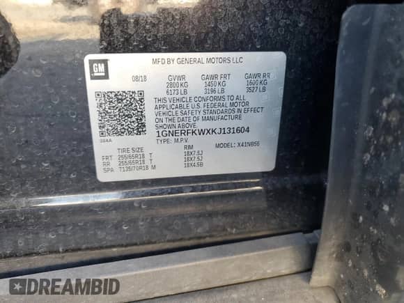 2019 Chevrolet Traverse LS с VIN 1GNERFKWXKJ131604, выставлен на аукционе Copart как лот 69724145 с пробегом 131 193 миль миль и Списание • Salvage title. История ставок и продаж доступна на DreamBid. Изображение 13.