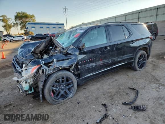 2018 Chevrolet Traverse Premier z VIN 1GNERKKW1JJ124368, wystawiony jako Copart lot #70016525 z przebiegiem 92 975 mil mil oraz Szkoda całkowita • Salvage title. Historia ofert i sprzedaży dostępna na DreamBid. Obrazek 1.