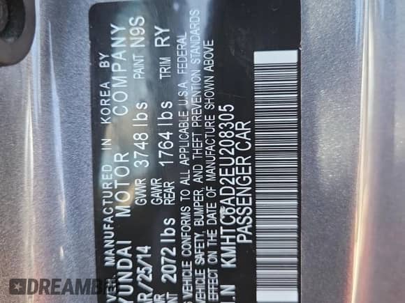 2014 Hyundai Veloster с VIN KMHTC6AD2EU208305, выставлен на аукционе Copart как лот 81756115 с пробегом Не указан миль и Списание • Salvage title. История ставок и продаж доступна на DreamBid. Изображение 12.