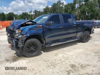2021 Chevrolet Silverado 1500 Custom Trail Boss with VIN 3GCPYCEF5MG125146, listed as a Copart auction lot 69560415 with 101,053 mi miles and Non repairable. Bid and sale history available at DreamBid. Image 1.