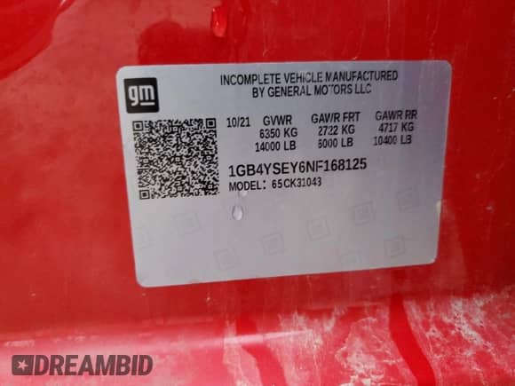 2022 Chevrolet Silverado 3500HD Work Truck с VIN 1GB4YSEY6NF168125, выставлен на аукционе Copart как лот 51260665 с пробегом 24 659 миль миль и Списание • Salvage title. История ставок и продаж доступна на DreamBid. Изображение 13.