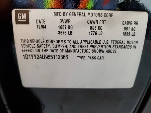 2005 Chevrolet Corvette with VIN 1G1YY24U955112366, listed as a Copart auction lot 85567615 with Not provided miles and Salvage title. Bid and sale history available at DreamBid. Image 12.