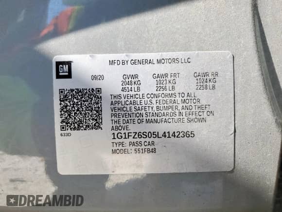 2020 Chevrolet Bolt EV Premier с VIN 1G1FZ6S05L4142365, выставлен на аукционе Copart как лот 70886665 с пробегом 32 532 миль миль и Списание • Salvage title. История ставок и продаж доступна на DreamBid. Изображение 12.