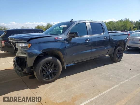 2021 Chevrolet Silverado 1500 LT Trail Boss with VIN 1GCPYFED3MZ434016, listed as a Copart auction lot 84272385 with 88,990 mi miles and Salvage title. Bid and sale history available at DreamBid. Image 1.