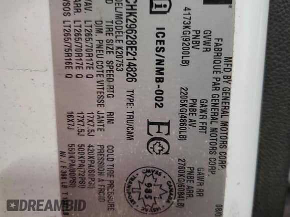 2008 Chevrolet Silverado 2500HD LTZ with VIN 1GCHK29628E214826, listed as a Copart auction lot 69103175 with 367,303 mi miles and Clean title. Bid and sale history available at DreamBid. Image 13.