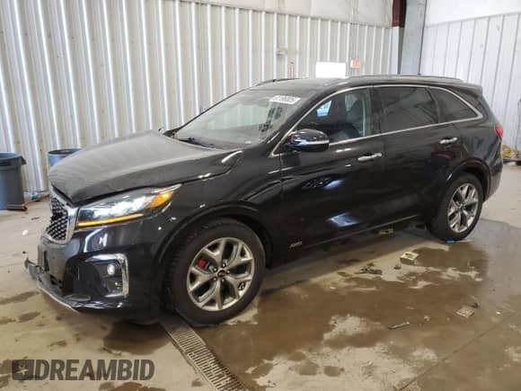 2019 Kia Sorento SX Limited with VIN 5XYPKDA51KG500451, listed as a Copart auction lot 61196805 with 54,376 mi miles and Salvage title. Bid and sale history available at DreamBid. Image 1.