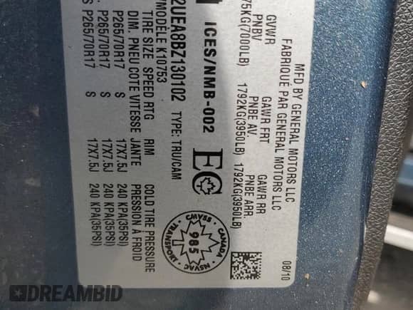 2011 GMC Sierra 1500 SL z VIN 1GTR2UEA8BZ130102, wystawiony jako Copart lot #56387365 z przebiegiem 118 113 mil mil oraz Szkoda całkowita • Salvage title. Historia ofert i sprzedaży dostępna na DreamBid. Obrazek 12.