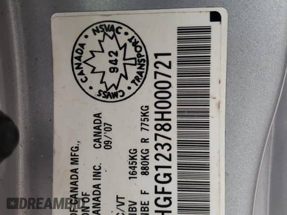 2008 Honda Civic с VIN 2HGFG12378H000721, выставлен на аукционе Copart как лот 43376525 с пробегом 253 280 миль миль и Списание • Salvage title. История ставок и продаж доступна на DreamBid. Изображение 12.