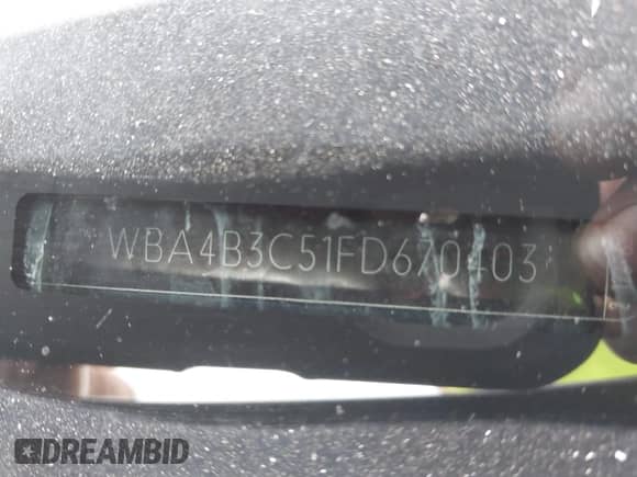 2015 BMW 4 Series 435i xDrive with VIN WBA4B3C51FD670403, listed as a IAAI auction lot 42927811 with Not provided miles and . Bid and sale history available at DreamBid. Image 16.