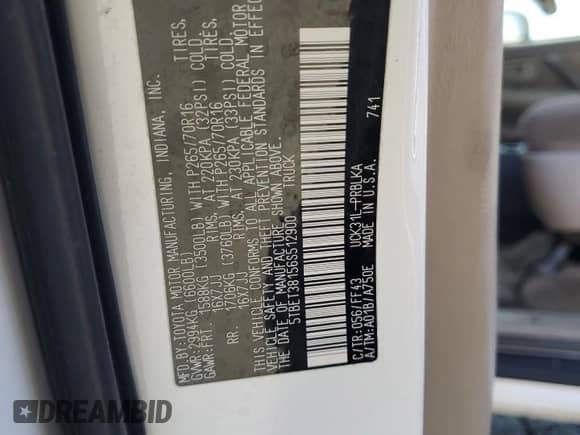 2006 Toyota Tundra Limited z VIN 5TBET38156S512900, wystawiony jako Copart lot #65539125 z przebiegiem 210 154 mil mil oraz Szkoda całkowita • Salvage title. Historia ofert i sprzedaży dostępna na DreamBid. Obrazek 12.