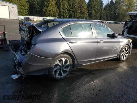 2016 Honda Accord EX-L with VIN 1HGCR2F8XGA057307, listed as a Copart auction lot 87036905 with 44,952 mi miles and Salvage title. Bid and sale history available at DreamBid. Image 3.