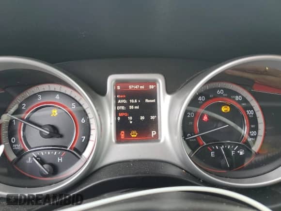 2014 Dodge Journey SXT with VIN 3C4PDCBB1ET173782, listed as a Copart auction lot 86882255 with 57,147 mi miles and Clean title. Bid and sale history available at DreamBid. Image 9.