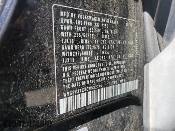 2014 Volkswagen Tiguan SE with VIN WVGBV3AX8EW532247, listed as a Copart auction lot 66505205 with 172,786 mi miles and Clean title. Bid and sale history available at DreamBid. Image 13.