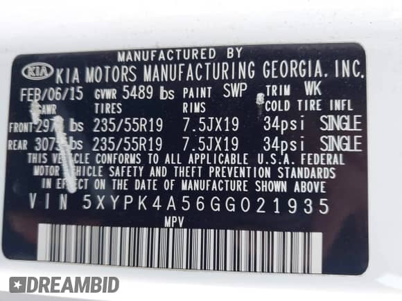 2016 Kia Sorento SXL с VIN 5XYPK4A56GG021935, выставлен на аукционе IAAI как лот 42449225 с пробегом 150 327 миль миль и . История ставок и продаж доступна на DreamBid. Изображение 9.