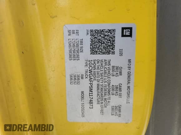 2021 Chevrolet Express Cargo с VIN 1GCWGAFP5M1174873, выставлен на аукционе Copart как лот 65430575 с пробегом 201 014 миль миль и Чистый • Clean title. История ставок и продаж доступна на DreamBid. Изображение 12.