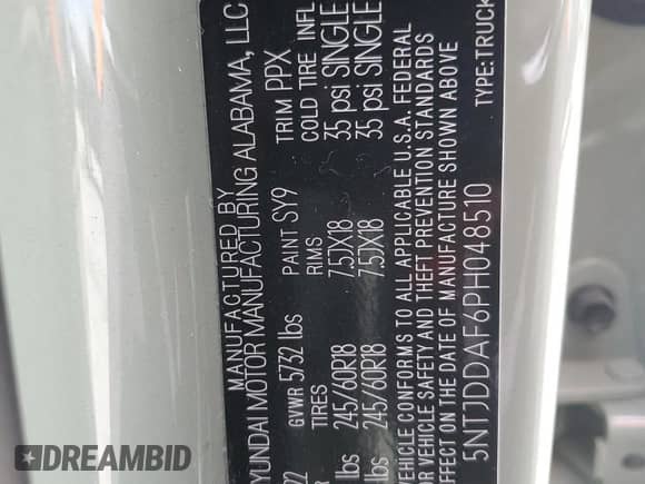 2023 Hyundai Santa Cruz SEL Premium с VIN 5NTJDDAF6PH048510, выставлен на аукционе Copart как лот 67479063 с пробегом 26 612 миль миль и . История ставок и продаж доступна на DreamBid. Изображение 12.