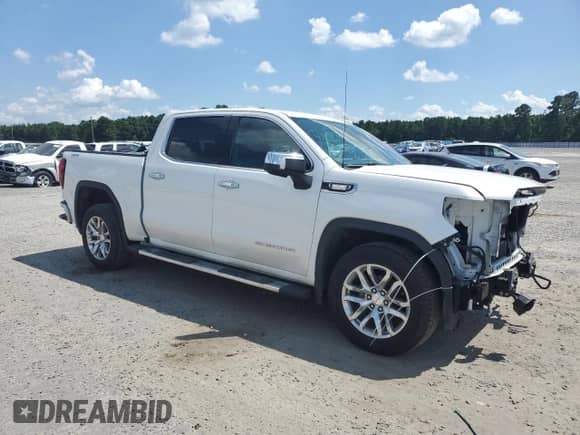 2020 GMC Sierra 1500 SLT with VIN 3GTU9DET2LG282398, listed as a Copart auction lot 63860545 with 88,670 mi miles and Salvage title. Bid and sale history available at DreamBid. Image 4.