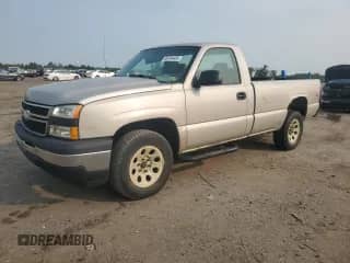 2006 Chevrolet Silverado 1500 Work Truck with VIN 1GCEK14V86E215505, listed as a Copart auction lot 59154405 with 326,701 mi miles and Salvage title. Bid and sale history available at DreamBid. Image 1.