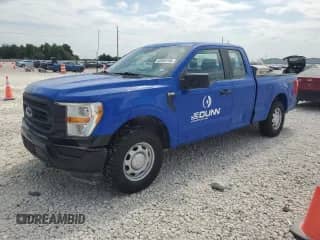2021 Ford F-150 XL with VIN 1FTEX1EB1MKE59470, listed as a Copart auction lot 53046195 with 108,271 mi miles and Salvage title. Bid and sale history available at DreamBid. Image 1.