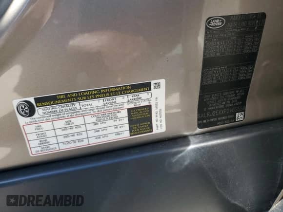 2023 Land Rover Discovery S с VIN SALRJ2EXXP2465558, выставлен на аукционе Copart как лот 62910124 с пробегом Не указан миль и Списание • Salvage title. История ставок и продаж доступна на DreamBid. Изображение 13.