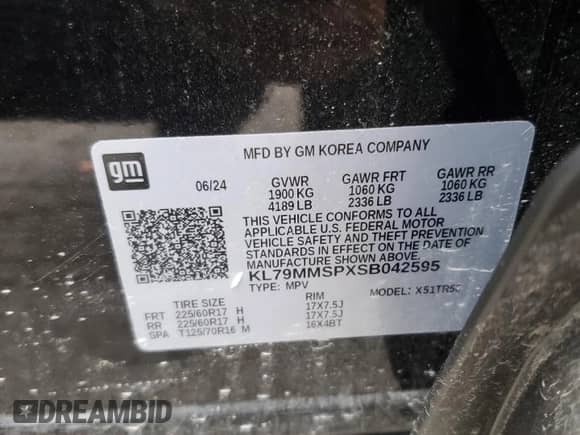2025 Chevrolet TrailBlazer LS с VIN KL79MMSPXSB042595, выставлен на аукционе Copart как лот 64003955 с пробегом 2 906 миль миль и Списание • Salvage title. История ставок и продаж доступна на DreamBid. Изображение 13.