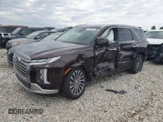 2025 Hyundai Palisade Calligraphy с VIN KM8R7DGE2SU816985, выставлен на аукционе Copart как лот 67463335 с пробегом 9 741 миль миль и Списание • Salvage title. История ставок и продаж доступна на DreamBid. Изображение 1.