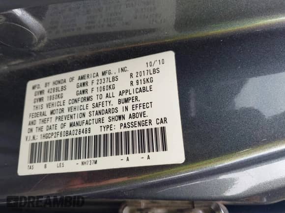 2011 Honda Accord SE с VIN 1HGCP2F60BA028489, выставлен на аукционе IAAI как лот 42987492 с пробегом 140 629 миль миль и . История ставок и продаж доступна на DreamBid. Изображение 9.