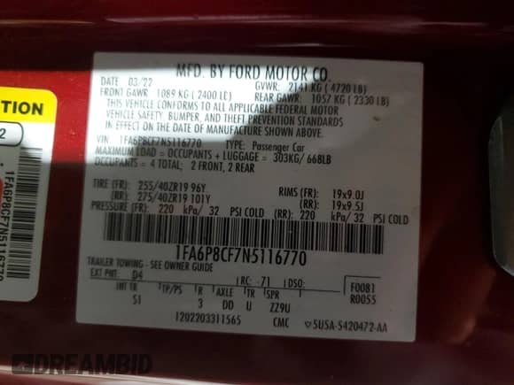 2022 Ford Mustang GT z VIN 1FA6P8CF7N5116770, wystawiony jako Copart lot #84898964 z przebiegiem 31 629 mil mil oraz Szkoda całkowita • Salvage title. Historia ofert i sprzedaży dostępna na DreamBid. Obrazek 13.