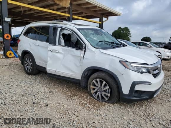 2022 Honda Pilot EX-L with VIN 5FNYF6H54NB034908, listed as a Copart auction lot 63228745 with 50,018 mi miles and Salvage title. Bid and sale history available at DreamBid. Image 4.