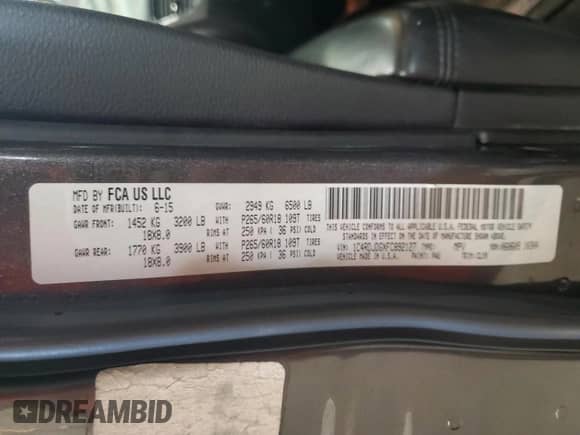 2015 Dodge Durango Limited z VIN 1C4RDJDGXFC892127, wystawiony jako Copart lot #90437575 z przebiegiem 146 907 mil mil oraz Czysty tytuł • Clean title. Historia ofert i sprzedaży dostępna na DreamBid. Obrazek 13.