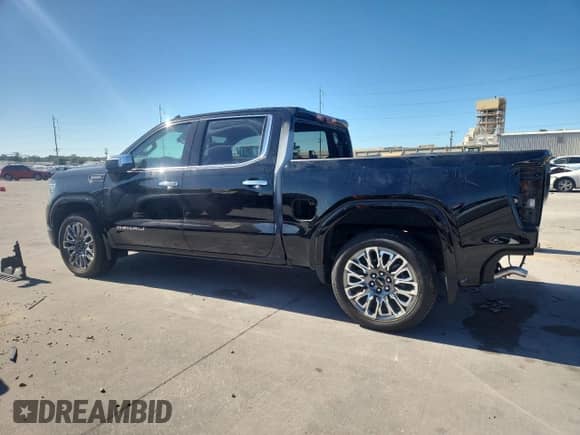 2025 GMC Sierra 1500 Denali Ultimate with VIN 1GTUUHE84SZ288526, listed as a Copart auction lot 84884245 with 5,342 mi miles and Salvage title. Bid and sale history available at DreamBid. Image 2.
