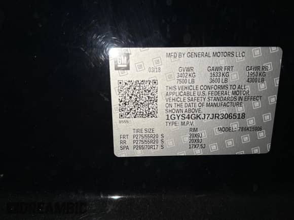 2018 Cadillac Escalade with VIN 1GYS4GKJ7JR306518, listed as a Copart auction lot 73895064 with 129,681 mi miles and Salvage title. Bid and sale history available at DreamBid. Image 10.
