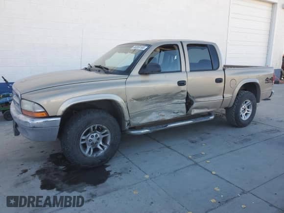 2002 Dodge Dakota SLT with VIN 1B7HG48N22S559708, listed as a Copart auction lot 46359165 with 235,537 mi miles and Salvage title. Bid and sale history available at DreamBid. Image 1.