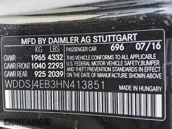 2017 Mercedes-Benz CLA 250 с VIN WDDSJ4EB3HN413851, выставлен на аукционе Copart как лот 80080845 с пробегом 64 487 миль миль и Чистый • Clean title. История ставок и продаж доступна на DreamBid. Изображение 12.