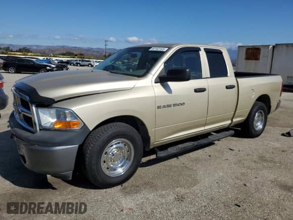 2011 Ram 1500 ST with VIN 1D7RB1GP8BS611577, listed as a Copart auction lot 80163165 with 97,674 mi miles and Salvage title. Bid and sale history available at DreamBid. Image 1.