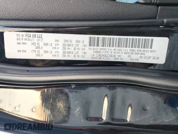 2018 Dodge Durango SXT z VIN 1C4RDHAG6JC158106, wystawiony jako Copart lot #70209435 z przebiegiem Nie podano mil oraz Czysty tytuł • Clean title. Historia ofert i sprzedaży dostępna na DreamBid. Obrazek 13.