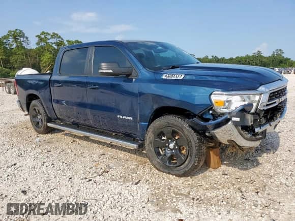 2022 Ram 1500 Big Horn with VIN 1C6RREFT2NN275222, listed as a Copart auction lot 69127475 with 63,660 mi miles and Salvage title. Bid and sale history available at DreamBid. Image 4.