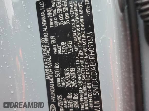 2024 Hyundai Santa Cruz SEL с VIN 5NTJCDAE0RH091673, выставлен на аукционе Copart как лот 66923964 с пробегом 6 485 миль миль и Списание • Salvage title. История ставок и продаж доступна на DreamBid. Изображение 12.