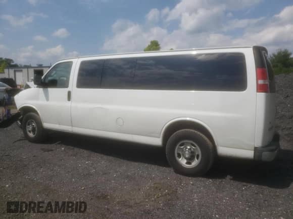 2017 Chevrolet Express Passenger LT with VIN 1GAZGPFG1H1180345, listed as a Copart auction lot 59101435 with 146,791 mi miles and Salvage title. Bid and sale history available at DreamBid. Image 2.