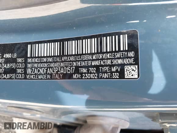 2023 Dodge Hornet GT with VIN ZACNDFAN3P3A01517, listed as a IAAI auction lot 42090146 with 28,390 mi miles and . Bid and sale history available at DreamBid. Image 9.