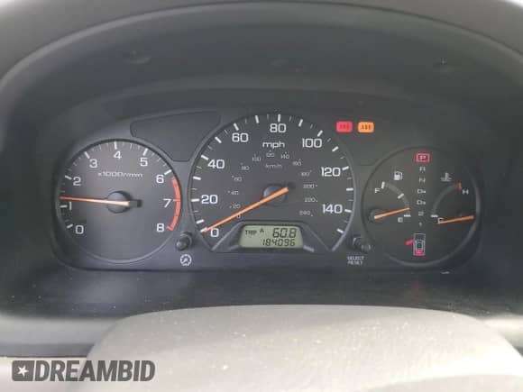 1999 Honda Accord EX with VIN 1HGCG5657XA055401, listed as a Copart auction lot 80711785 with 184,096 mi miles and Salvage title. Bid and sale history available at DreamBid. Image 9.