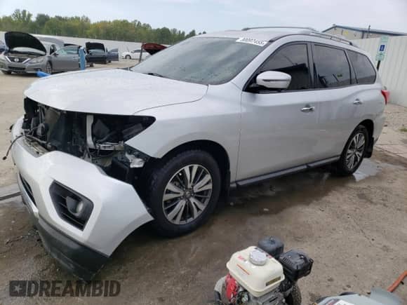 2017 Nissan Pathfinder SL z VIN 5N1DR2MN9HC676574, wystawiony jako Copart lot #80097455 z przebiegiem 121 832 mil mil oraz Szkoda całkowita • Salvage title. Historia ofert i sprzedaży dostępna na DreamBid. Obrazek 1.