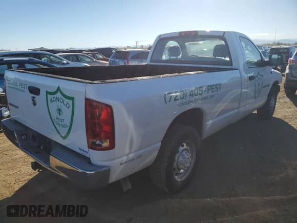 2005 Dodge 2500 SLT with VIN 3D7KR26D55G840336, listed as a Copart auction lot 73039634 with 34,341 mi miles and Salvage title. Bid and sale history available at DreamBid. Image 3.