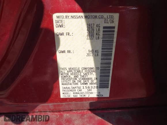 2016 Nissan Altima SL с VIN 1N4AL3AP7GC156320, выставлен на аукционе IAAI как лот 42648746 с пробегом 140 297 миль миль и . История ставок и продаж доступна на DreamBid. Изображение 9.