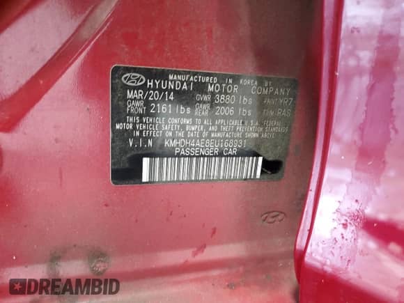 2014 Hyundai Elantra SE z VIN KMHDH4AE8EU168931, wystawiony jako Copart lot #82755675 z przebiegiem 159 656 mil mil oraz Czysty tytuł • Clean title. Historia ofert i sprzedaży dostępna na DreamBid. Obrazek 12.