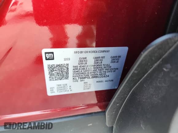 2024 Chevrolet TrailBlazer LT z VIN KL79MPSL8RB131624, wystawiony jako Copart lot #69643895 z przebiegiem 13 237 mil mil oraz Szkoda całkowita • Salvage title. Historia ofert i sprzedaży dostępna na DreamBid. Obrazek 14.
