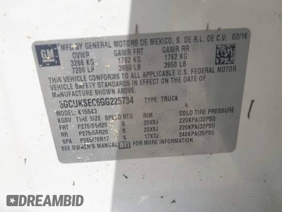 2016 Chevrolet Silverado 1500 LTZ с VIN 3GCUKSEC6GG225734, выставлен на аукционе IAAI как лот 43037585 с пробегом 92 277 миль миль и . История ставок и продаж доступна на DreamBid. Изображение 9.