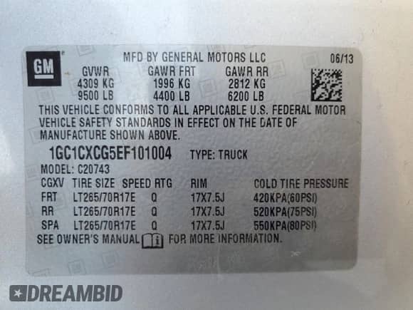 2014 Chevrolet Silverado 2500HD LT z VIN 1GC1CXCG5EF101004, wystawiony jako Copart lot #85304134 z przebiegiem 136 107 mil mil oraz Szkoda całkowita • Salvage title. Historia ofert i sprzedaży dostępna na DreamBid. Obrazek 13.