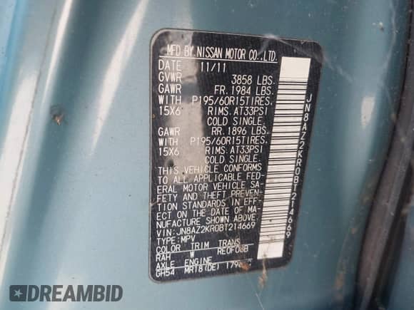 2011 Nissan Cube S с VIN JN8AZ2KR0BT214669, выставлен на аукционе IAAI как лот 43151252 с пробегом 234 629 миль миль и . История ставок и продаж доступна на DreamBid. Изображение 9.