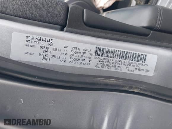 2020 Jeep Grand Cherokee Altitude z VIN 1C4RJFAG0LC170722, wystawiony jako IAAI lot #41208463 z przebiegiem 46 029 mil mil oraz . Historia ofert i sprzedaży dostępna na DreamBid. Obrazek 9.
